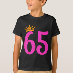 Camiseta Coroa de Aniversário de 65 anos Festa de Aniversár