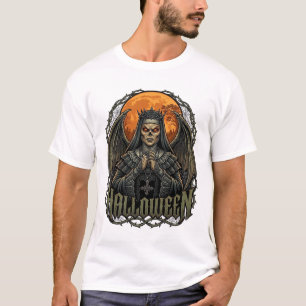 Camiseta Coroa de Asas de Demônio de Halloween Lua Laranja_