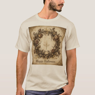 Camiseta Coroa de Caveira de Rosa Gótica
