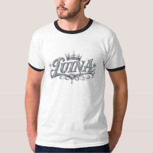 Camiseta Coroa de Diamante de Luxo LUINA com Nome Personali