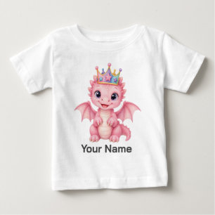 Camiseta Coroa de Dragão Fantasia Rosa Personalizada para C