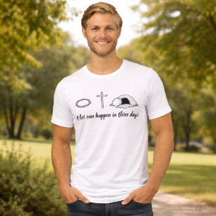 Camiseta Coroa de Espinhos, Cruz e Tumba Vazia, Cristão