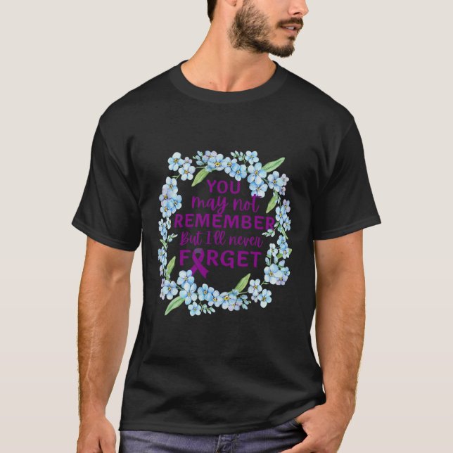 Camiseta Coroa de Flores Não-me-esqueças Conscientização de (Frente)