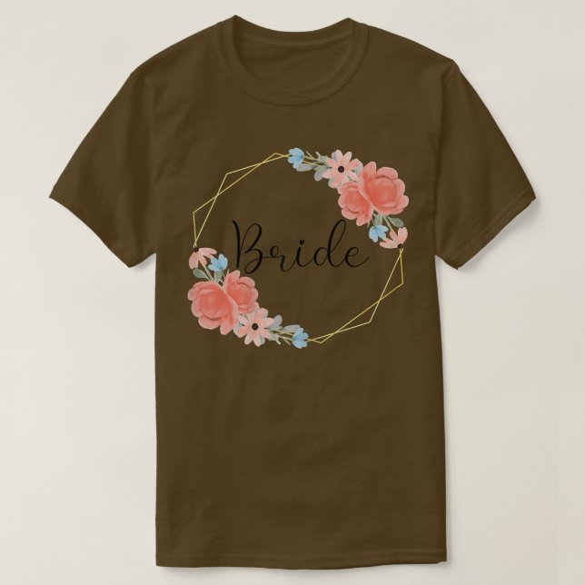 Camiseta Coroa de Flores para Noite de Despedida de Solteir (Frente do Design)