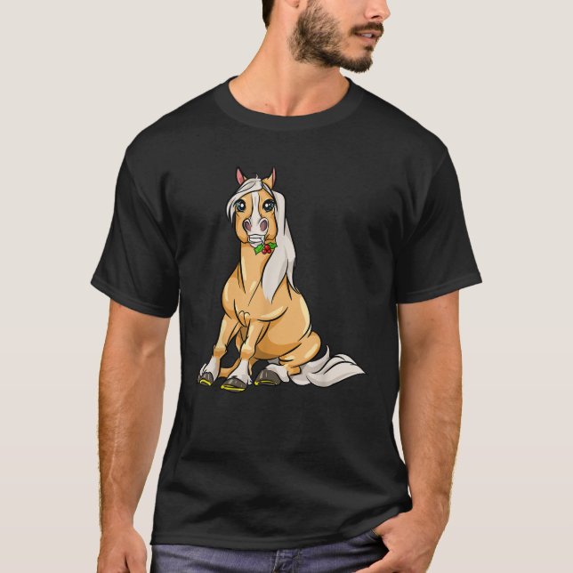 Camiseta Coroa de Haflinger Engraçada Cavalo Ridin (Frente)