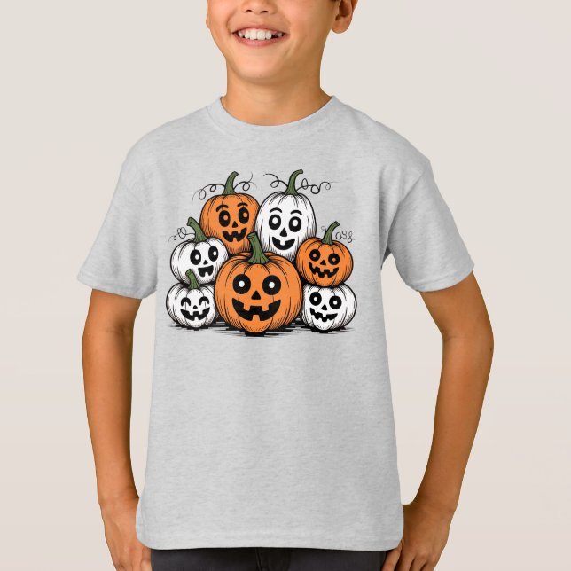 Camiseta Coroa de Jack-o-Lanterna (Frente)