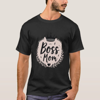 Camiseta Coroa de Louro de Tipografia Chefe Mãe Empoderador