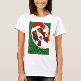 Camiseta Coroa de Natal do Basset Hound