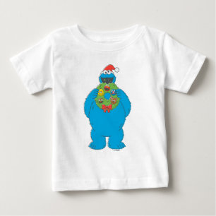 Camiseta Coroa de Natal do Monstro Come-Cookie Vintage