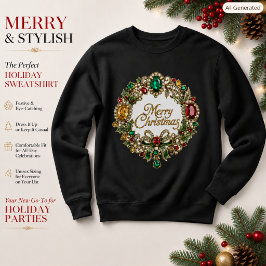 Camiseta Coroa de Natal Joalheiro Luxo Pedras Preciosas Fér