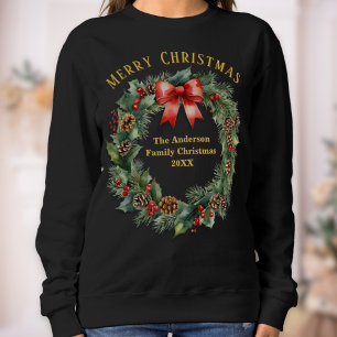 Camiseta Coroa de Natal Personalizada Festiva