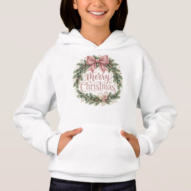 Camiseta Coroa de Natal Pink Coquette | Pinkmas (Frente)