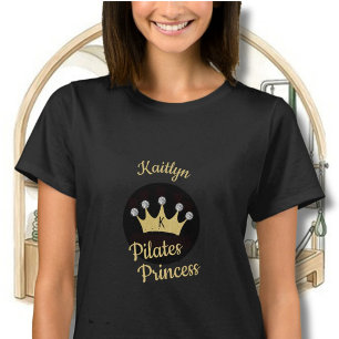 Camiseta Coroa de Ouro Divertida da Princesa Pilates com Di