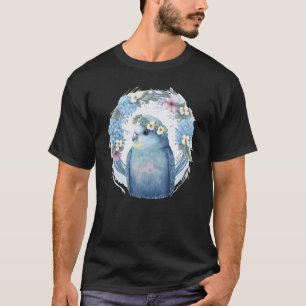 Camiseta Coroa De Pássaros Pet Bi, Cute Blue Parakeet Budge