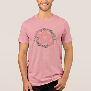 Camiseta Coroa de Pentáculo - rosa pastel