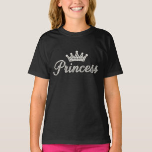 Camiseta Coroa de Pérola da Princesa – Letreiro "Princesa"
