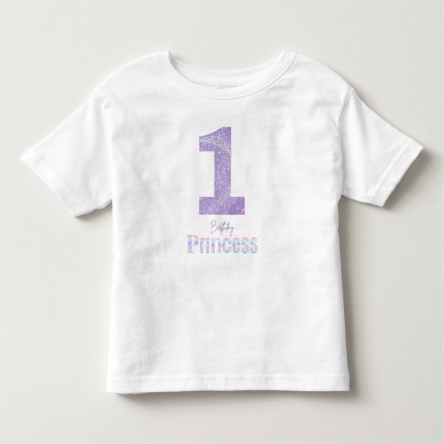 Camiseta Coroa de Princesa de Aniversário para 1 a (Frente)