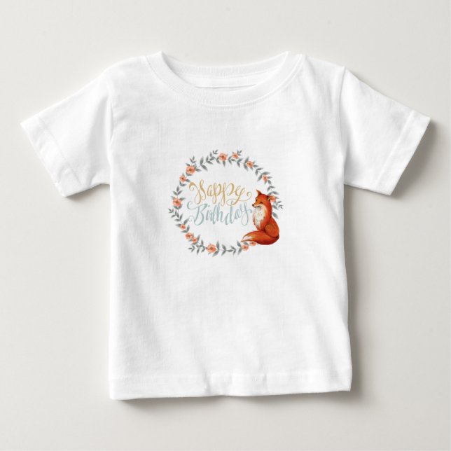 Camiseta Coroa de Raposa de Aniversário (Frente)