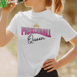Camiseta Coroa Dourada da Rainha de Piceball Rosa e Negra
