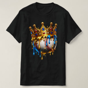 Camiseta Coroa Dourada Drip Rei do Beisebol