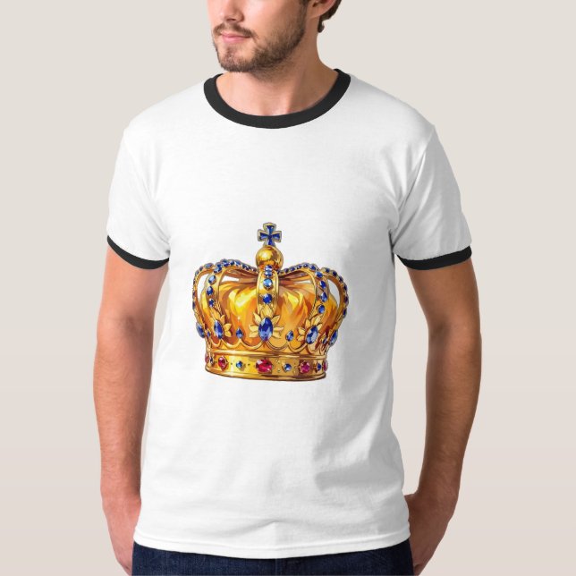 Camiseta Coroa dourada real (Frente)