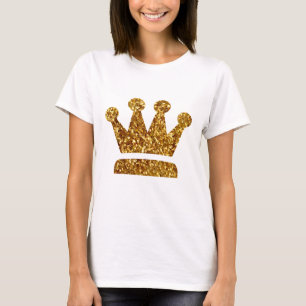 Camiseta Coroa Dourado da rainha dos Sequins