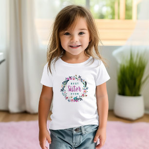 Camiseta Coroa Floral Boho Melhor Irmã de Sempre