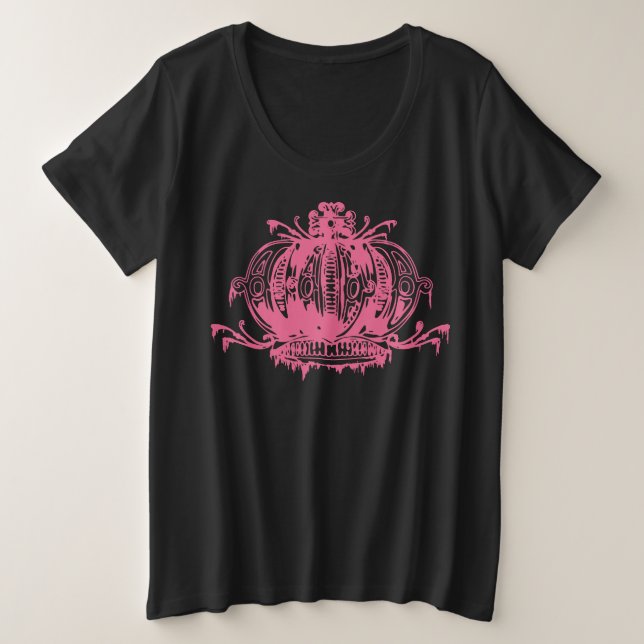 Camiseta Coroa Gótica Diminuída Rosa (Frente do Design)
