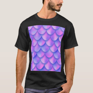 Camiseta Coroa holográfica de sereia, textura vibrante de f