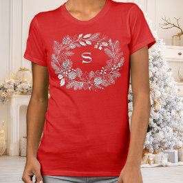 Camiseta Coroa Monograma Branca Elegante Arte de Linha Mini