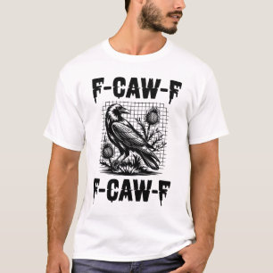 Camiseta Coroa Negra F, Caw F, Dança Legal de Pássaros Engr