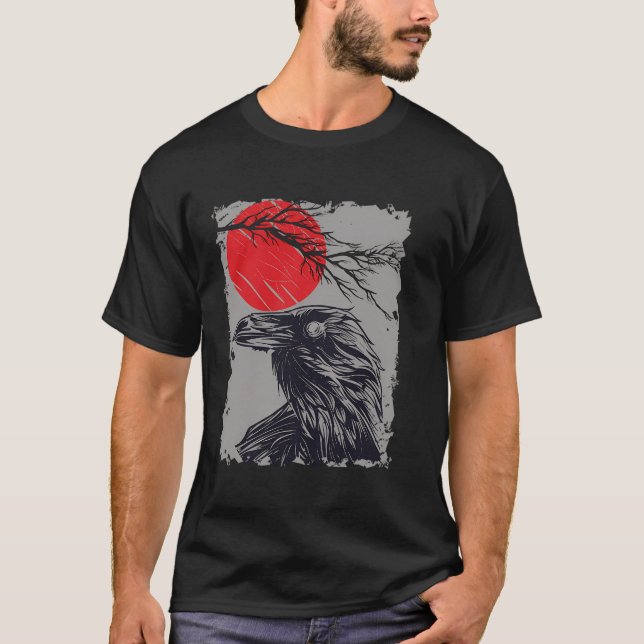 Camiseta Coroa Negra-Lua Vermelha Gótica (Frente)