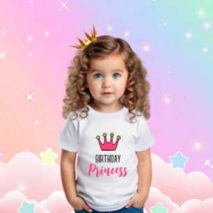 Camiseta Coroa rosa para o aniversário