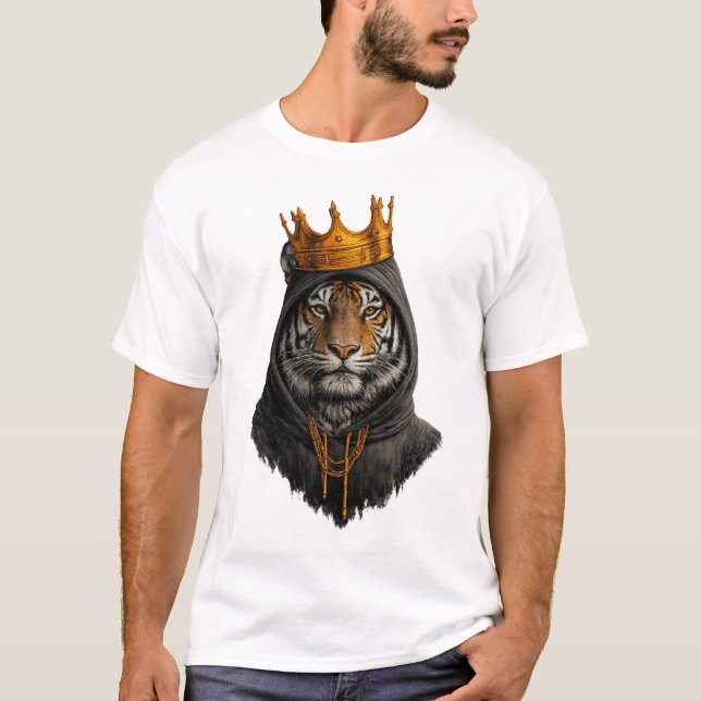Camiseta Coroada do Rei Tigre – Estilo Streetwear  (Frente)