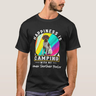 Camiseta Coroado Alemão Aurora Cachorro Feliz Está Acampand