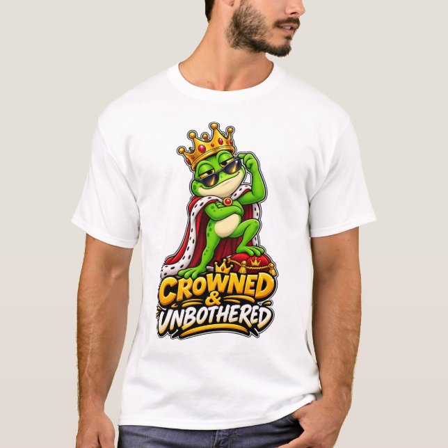 Camiseta Coroados & Sem Preocupações – Sapo Rei Engraçado (Frente)