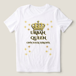 CAMISETA COROE A RAINHA BRANCO PRETO GRÁFICO FEMININO