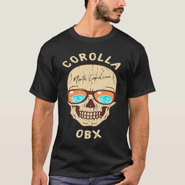 Camiseta Corolla NC Summertime Vacationing Skull Sunglasses (Frente)