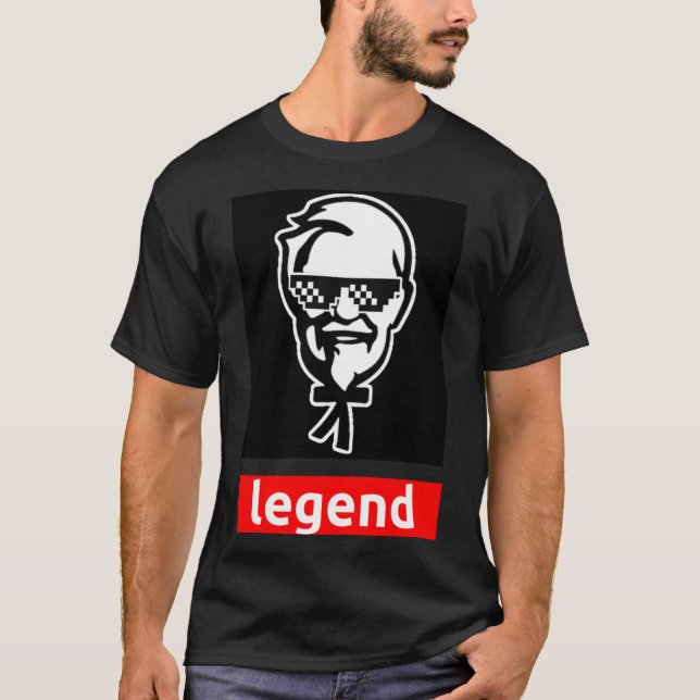 Camiseta Coronel Sanders - Famosa Legenda Física da Figura  (Frente)
