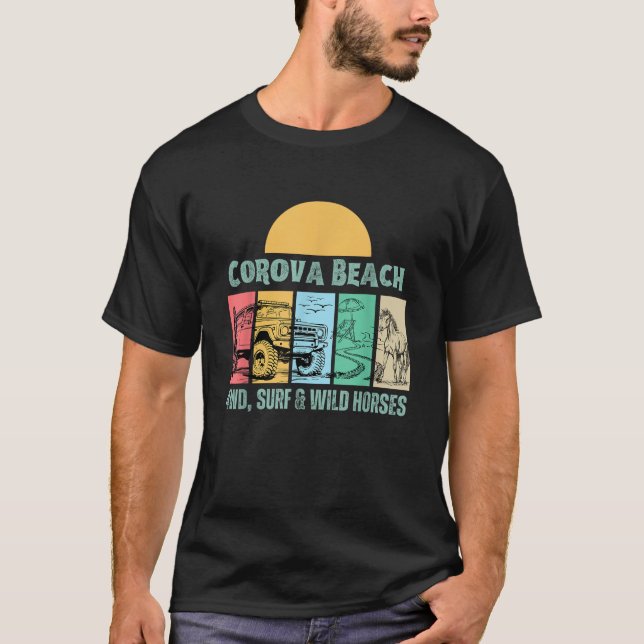 Camiseta Corova Beach 4WD Surf Cavalos Selvagens Bancos Ext (Frente)