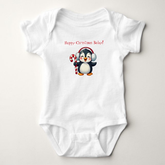 Camiseta Corpo Bebê Feliz Natal (Frente)