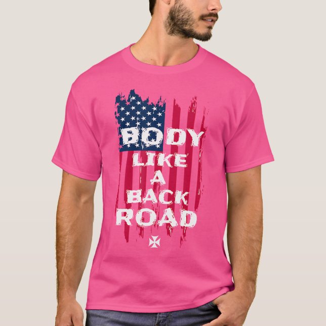 Camiseta Corpo Como Um Caminho De Trás Legal Bandeira Ameri (Frente)