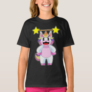 Camiseta Corpo de fisiculturista de unicórnio haltere muscu