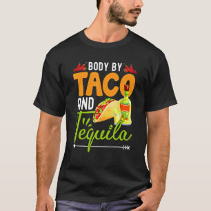 Camiseta Corpo Engraçado Por Tacos E Tequila Cinco Mexicano