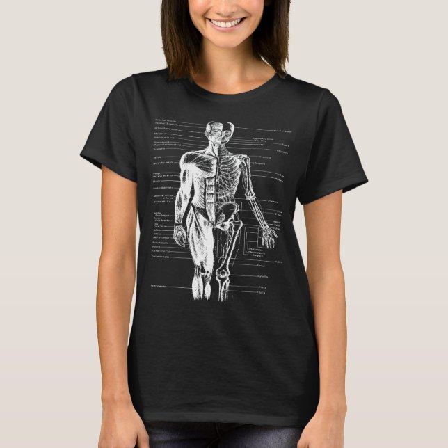 Camiseta Corpo Humano Anatomia Muscular Médico (Frente)