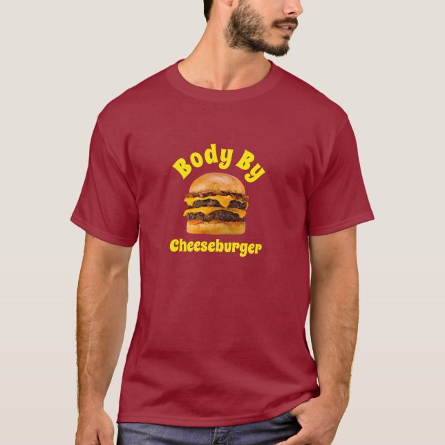 Camiseta Corpo irónico pelo cheeseburger (Frente)