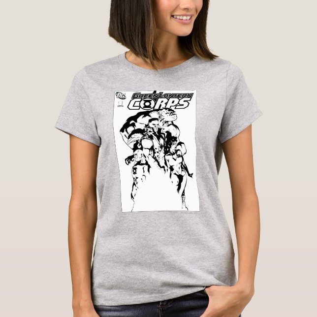 Camiseta Corpo Lanterna Verde, Preto e Branco (Frente)