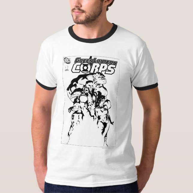 Camiseta Corpo Lanterna Verde, Preto e Branco (Frente)