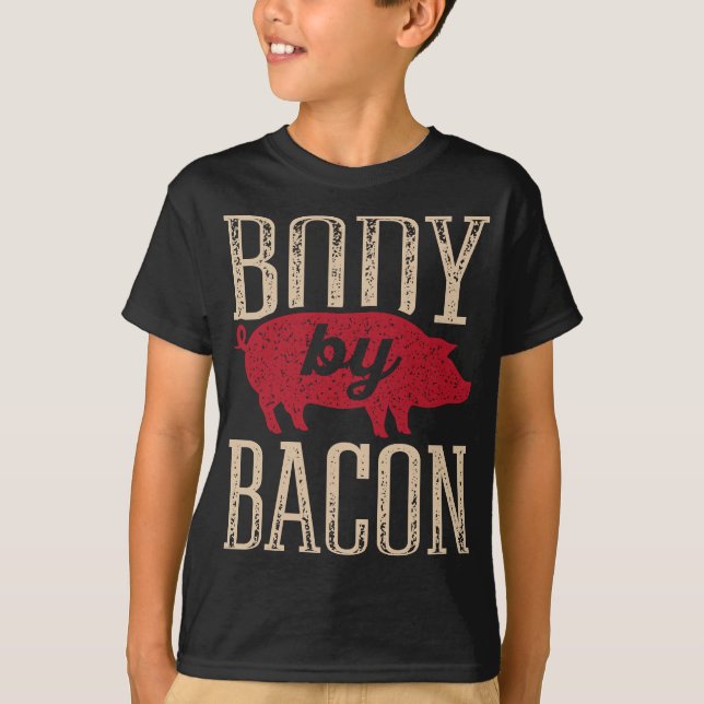 Camiseta Corpo por Bacon Keto Carbo Baixo Gordura Ketogênic (Frente)