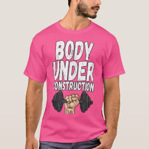 Camiseta Corpo Sob Malhação De Elevação De Peso Em Construç